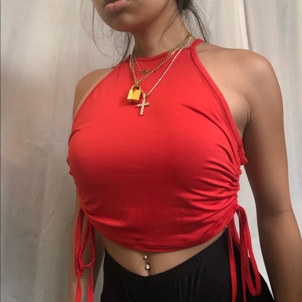 red halter top